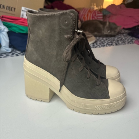 Chuck 70 De Luxe Chunky Heel Platform High Top Sneakers In Coffee Break NWOT 9.5 - Picture 6 of 16